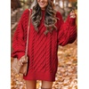 image:imageANRABESS Sweater Dress for Women Oversized Cable Knit Fall Long SleeveRed