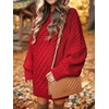image:imageANRABESS Sweater Dress for Women Oversized Cable Knit Fall Long SleeveRed