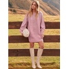 image:imageANRABESS Sweater Dress for Women Oversized Cable Knit Fall Long SleeveRed Pink