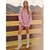 image:imageANRABESS Sweater Dress for Women Oversized Cable Knit Fall Long SleeveRed Pink