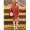 image:imageANRABESS Sweater Dress for Women Oversized Cable Knit Fall Long SleeveRust Orange