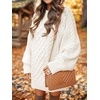 image:imageANRABESS Sweater Dress for Women Oversized Cable Knit Fall Long SleeveWhite