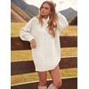 image:imageANRABESS Sweater Dress for Women Oversized Cable Knit Fall Long SleeveWhite