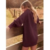 image:imageANRABESS Sweater Dress for Women Oversized Cable Knit Fall Long SleeveWine Red