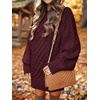image:imageANRABESS Sweater Dress for Women Oversized Cable Knit Fall Long SleeveWine Red