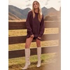 image:imageANRABESS Sweater Dress for Women Oversized Cable Knit Fall Long SleeveWine Red