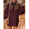 image:imageANRABESS Sweater Dress for Women Oversized Cable Knit Fall Long SleeveWine Red