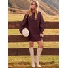 image:imageANRABESS Sweater Dress for Women Oversized Cable Knit Fall Long SleeveWine Red