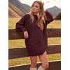 image:imageANRABESS Sweater Dress for Women Oversized Cable Knit Fall Long SleeveWine Red