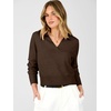 image:imageANRABESS Sweaters for Women Cropped Polo Collared Long SleeveCoffee
