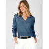 image:imageANRABESS Sweaters for Women Cropped Polo Collared Long SleeveDeep Blue