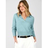 image:imageANRABESS Sweaters for Women Cropped Polo Collared Long SleeveLight Blue