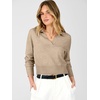 image:imageANRABESS Sweaters for Women Cropped Polo Collared Long SleeveLight Tan