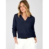 image:imageANRABESS Sweaters for Women Cropped Polo Collared Long SleeveNavy Blue
