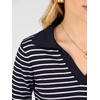 image:imageANRABESS Sweaters for Women Cropped Polo Collared Long SleeveNavy White Stripe