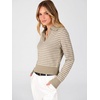 image:imageANRABESS Sweaters for Women Cropped Polo Collared Long SleeveTan White Stripe