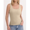 image:imageANRABESS Tank Top for Women Built in Bra Summer Scoop Neck Sleeveless ShirtAlmond