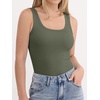 image:imageANRABESS Tank Top for Women Built in Bra Summer Scoop Neck Sleeveless ShirtArmy Green