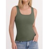 image:imageANRABESS Tank Top for Women Built in Bra Summer Scoop Neck Sleeveless ShirtArmy Green