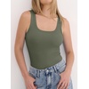 image:imageANRABESS Tank Top for Women Built in Bra Summer Scoop Neck Sleeveless ShirtArmy Green