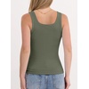 image:imageANRABESS Tank Top for Women Built in Bra Summer Scoop Neck Sleeveless ShirtArmy Green