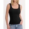 image:imageANRABESS Tank Top for Women Built in Bra Summer Scoop Neck Sleeveless ShirtBlack