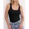 image:imageANRABESS Tank Top for Women Built in Bra Summer Scoop Neck Sleeveless ShirtBlack