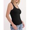 image:imageANRABESS Tank Top for Women Built in Bra Summer Scoop Neck Sleeveless ShirtBlack