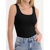 image:imageANRABESS Tank Top for Women Built in Bra Summer Scoop Neck Sleeveless ShirtBlack