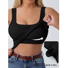 image:imageANRABESS Tank Top for Women Built in Bra Summer Scoop Neck Sleeveless ShirtBlack
