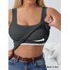 image:imageANRABESS Tank Top for Women Built in Bra Summer Scoop Neck Sleeveless ShirtCharcoal