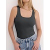 image:imageANRABESS Tank Top for Women Built in Bra Summer Scoop Neck Sleeveless ShirtCharcoal