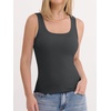 image:imageANRABESS Tank Top for Women Built in Bra Summer Scoop Neck Sleeveless ShirtCharcoal