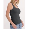 image:imageANRABESS Tank Top for Women Built in Bra Summer Scoop Neck Sleeveless ShirtCharcoal