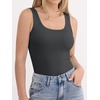 image:imageANRABESS Tank Top for Women Built in Bra Summer Scoop Neck Sleeveless ShirtCharcoal