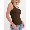image:imageANRABESS Tank Top for Women Built in Bra Summer Scoop Neck Sleeveless ShirtCoffee