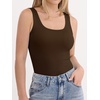 image:imageANRABESS Tank Top for Women Built in Bra Summer Scoop Neck Sleeveless ShirtCoffee