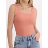 image:imageANRABESS Tank Top for Women Built in Bra Summer Scoop Neck Sleeveless ShirtCoral
