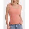 image:imageANRABESS Tank Top for Women Built in Bra Summer Scoop Neck Sleeveless ShirtCoral