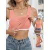 image:imageANRABESS Tank Top for Women Built in Bra Summer Scoop Neck Sleeveless ShirtCoral