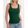 image:imageANRABESS Tank Top for Women Built in Bra Summer Scoop Neck Sleeveless ShirtDeep Green