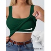 image:imageANRABESS Tank Top for Women Built in Bra Summer Scoop Neck Sleeveless ShirtDeep Green
