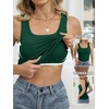image:imageANRABESS Tank Top for Women Built in Bra Summer Scoop Neck Sleeveless ShirtDeep Green