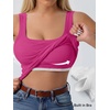 image:imageANRABESS Tank Top for Women Built in Bra Summer Scoop Neck Sleeveless ShirtHot Pink