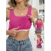 image:imageANRABESS Tank Top for Women Built in Bra Summer Scoop Neck Sleeveless ShirtHot Pink