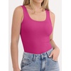 image:imageANRABESS Tank Top for Women Built in Bra Summer Scoop Neck Sleeveless ShirtHot Pink