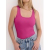 image:imageANRABESS Tank Top for Women Built in Bra Summer Scoop Neck Sleeveless ShirtHot Pink