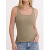 image:imageANRABESS Tank Top for Women Built in Bra Summer Scoop Neck Sleeveless ShirtKhaki