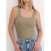 image:imageANRABESS Tank Top for Women Built in Bra Summer Scoop Neck Sleeveless ShirtKhaki