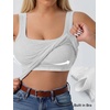 image:imageANRABESS Tank Top for Women Built in Bra Summer Scoop Neck Sleeveless ShirtLight Gray